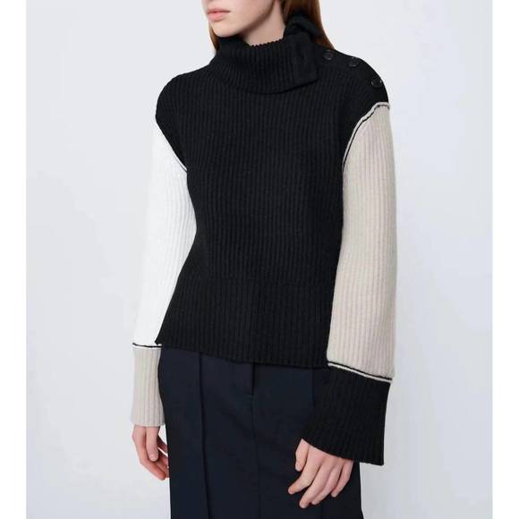 NEW JONATHAN SIMKHAI flores sweater in black - Picture 4 of 4